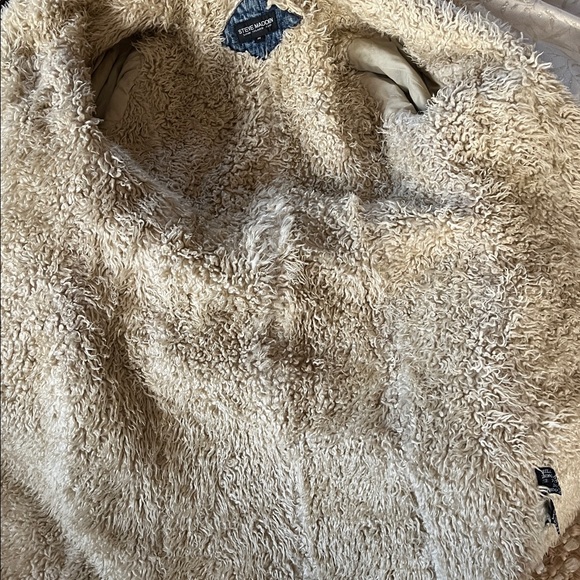 Vintage Steve Madden Penny Lane Blue Denim Fitted w/Faux Shearling Coat/Duster M - Picture 10 of 12